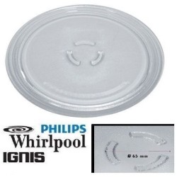 PIATTO IN VETRO MICROONDE WHIRLPOOL ORIGINALE PER GT281, GT282